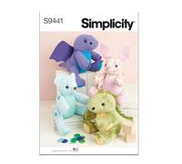 Simplicity Cartamodello S9441 per peluche, 33 cm OSFA Bianco