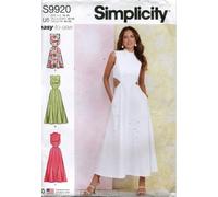 SIMPLICITY Cartamodello SS9920U5 - Cartamodello per abito da donna, con scollatura e lunghezza varianti, taglie U5