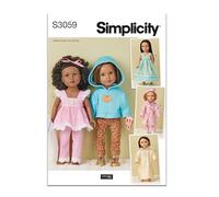 SIMPLICITY Elaine Heigl Designs OS SS3059OS - Cartamodello per vestiti per bambole, 45,7 cm, taglia unica