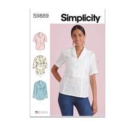 Simplicity Misses' Raised Waist Tops Sewing Pattern Packet, Design Code S9889, Sizes 12-14-16-18-20