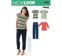 Simplicity New Look 6216-Cartamodello per Top e Pantaloni da Donna, Taglia A (8-10-12-14-16-18), Maglia, Multicolore, Varied Sizes