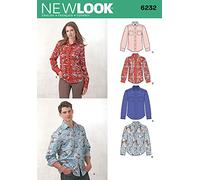Simplicity New Look 6232-Cartamodello per Camicia da Uomo e Donna, Taglie dalla XS alla XL, Tessuto, Multicolore, Original Version