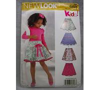 Simplicity New Look Sewing Pattern U06258a 6258-Cartamodello per gonne a Cerchio per Bambine e Ragazze, Taglie A (3-4-5-6-7-8-10-12), cartapesta, Marrone Chiaro, 40