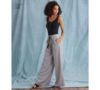 Simplicity Pattern 8389 Pantaloni da Donna con variazioni di Lunghezza e Larghezza e Cintura con Cravatta, Carta, Multicolore, H5 (6-8-10-12-14)