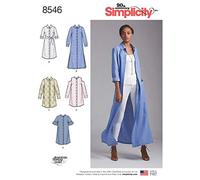 Simplicity Pattern 8546 - Abito da donna Petite H5 (6-8-10-12-14), bianco