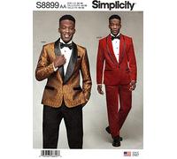SIMPLICITY S8899 - Cartamodello per giacche, pantaloni e papillon da uomo, carta, bianco, vari