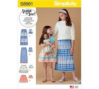 SIMPLICITY S8961 - Cartamodello per gonne da bambina, ragazze, bambole, carta, bianco, vari