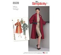 Simplicity Sewing Pattern 8509 R5 (14-16-18-20-22) -Cartamodello Vintage per Cappotto o Giacca da Donna, Carta, Bianco, 22.00 x 15.00 x 1.00 cm