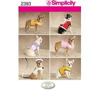 Simplicity Simplcity 2393Vestiti per Cani, Carta, Bianco, A (XXS-XS-S-M)