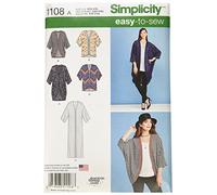 Simplicity Simplcity cartamodello 1108: Kimono da Donna in Diversi Stili, Taglia: A (XXS-XS-S-M-L-XL-XXL), Carta, Bianco