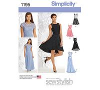 Simplicity Simplcity Cartamodello 1195: Vestito da Donna per Occasioni Speciali, Taglia (42-44-46-50), Carta, Bianco, P5 (12-14-16-18-20)