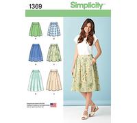 Simplicity Simplcity cartamodello 1369: gonne da Donna in Tre Lunghezze, Taglia, Carta, Bianco, R5 (14-16-18-20-22)