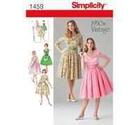 Simplicity Simplcity Cartamodello 1459: Vestito Vintage Anni '50 da Donna, Taglia, Carta, Bianco, U5 (16-18-20-22-24)