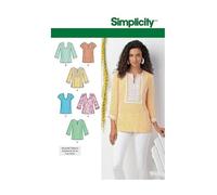 Simplicity Simplcity Cartamodello 1461: Tunica da Donna con Scollo e Maniche Varianti, Taglia AA, Carta, Bianco, 10-18