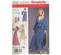 Simplicity Simplcity Cartamodello 8013R5 per Abiti Vintage Anni '70, Carta, Bianco, R5 (14-16-18-20-22)