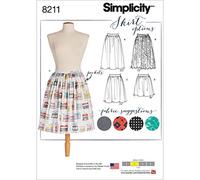 Simplicity Simplcity Pattern 8211-Gonna Dirndl da Donna, in Tre Lunghezze, Carta, Bianco, 22.00 x 15.00 x 1.00 cm