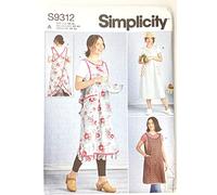 Simplicity SS9312A UNDEFINED Apron A (XS-S-M-L-XL) SS9312A-Grembiule Senza fine, Taglia, Bianco