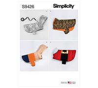 Simplicity SS9426A UNDEFINED Pet Trapuntato Cappotti per Cani, Bianco, S-M-L