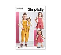 Simplicity SS9661A - Magliette a maglia, tute e vestiti per bambole da 18" per bambola A (3-4-5-6-7-8)