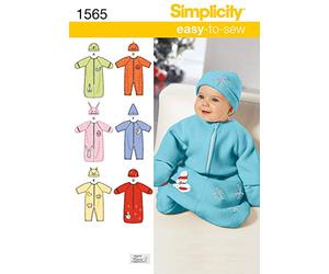 Simplicity US1565.A, Bambino/A Forma di Tutina e Cappelli