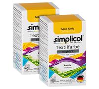 simplicol Colore tessile expert mais giallo 1701, confezione da 2: colore per una colorazione creativa e semplice in lavatrice o manuale