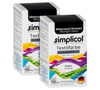 simplicol Colore tessile expert mezzanotte nero 1718, confezione da 2: colore per una colorazione creativa e semplice in lavatrice o manuale