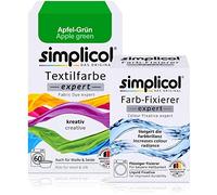 simplicol Expert Tintura Tessuti + Fissatore Colore: Lavatrice o Colorazione Manuale: Tingi, Colora e Ripristina Tessuti e Vestiti - Verde