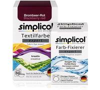 Simplicol - Pittura tessile Expert + Farbfixierer, combi pack Blackberry-rouge 1706