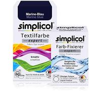 Simplicol - Pittura tessile Expert + Farbfixierer, combi pack Bleu Marine 1708