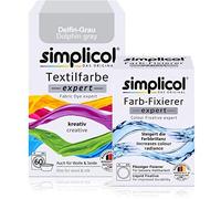Simplicol - Pittura tessile Expert + Farbfixierer, combi pack Delfin-grau 1717