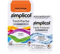 Simplicol - Pittura tessile Expert + Farbfixierer, combi pack India-orange 1702