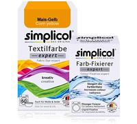 Simplicol - Pittura tessile Expert + Farbfixierer, combi pack Mais-gelb 12101