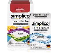 Simplicol - Pittura tessile Expert + Farbfixierer, combi pack Mohn-rot 1703