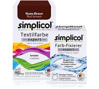 Simplicol - Pittura tessile Expert + Farbfixierer, combi pack Nuss-braun 1716