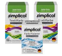 Simplicol Tessuto Vernice Expert Mela Verde per 600g 2x Colore E 1x Fissatore