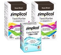 Simplicol Tessuto Vernice Expert Noce Braun per 600g 2x Colore E 1x Fissatore