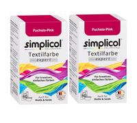 Simplicol Textilfarbe EXPERT 2x FUCHSIA PINK 600g Per Stoffe Anche Per Lana