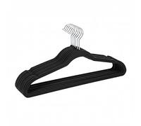 Simplify 10 grucce super sottili in velluto da abbracciare, salvaspazio, organizer per armadio, antiscivolo, resistenti, per vestiti, cappotti, pantaloni, colore nero