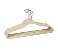 Simplify Confezione da 10 pezzi, previene pieghe e rughe, ideale per camicette, camicie, color avorio, 10 pezzi in velluto super sottile da abbracciare, salvaspazio, organizer per armadio,