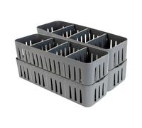 Simplify - Confezione da 2 contenitori impilabili a 4 scomparti con divisori regolabili | Organizzatore per cassetti | Cestino portaoggetti | Ide