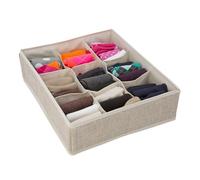 Simplify Organizer per cassetti a 9 scomparti, ideale per calzini, reggiseni, cravatte, canottiere, vestiti e accessori per bambini, beige