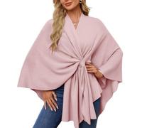 Simplifyleast Scialle avvolgente da donna, elegante scialle avvolgente morbido aperto sul davanti, tinta unita, scialli avvolgenti con passante, rosa chiaro, Taglia unica
