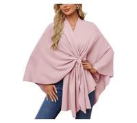 Simplifyleast Shawl Wrap, Elegant Shawl Wraps Soft Open Front Poncho Sweater, Women's Solid Color Scarf(Pink)