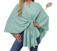 Simplifyleast Shawl Wrap, Elegant Shawl Wraps Soft Open Front Poncho Sweater,Women's Solid Color Shawls, Chic And Light (Light Green)