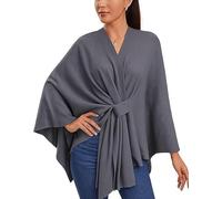 Simplifyleast Shawl Wrap, Elegant Shawl Wraps Soft Open Front Poncho Sweater,Women's Solid Color Shawls, Chic And Light (Gy2)