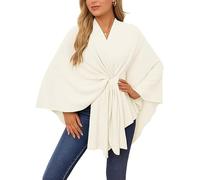 Simplifyleast Shawl Wrap, Elegant Shawl Wraps Soft Open Front Poncho Sweater,Women's Solid Color Shawls, Chic And Light (White)