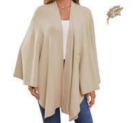 Simplifyleast Shawl Wrap, Elegant Shawl Wraps Soft Open Front Poncho Sweater,Women's Solid Color Shawls, Chic And Light (Beige)