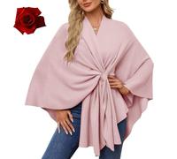 Simplifyleast Shawl Wrap, Elegant Wraps Soft Open Front Poncho Sweater, Women's Solid Color Pashmina Shawl, for Women (#8)