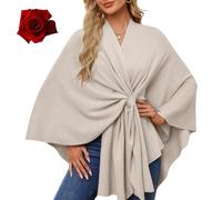 Simplifyleast Shawl Wrap, Elegant Wraps Soft Open Front Poncho Sweater, Women's Solid Color Pashmina Shawl, for Women (#3)