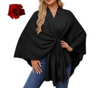 Simplifyleast Shawl Wrap, Elegant Wraps Soft Open Front Poncho Sweater, Women's Solid Color Pashmina Shawl, for Women (#15)